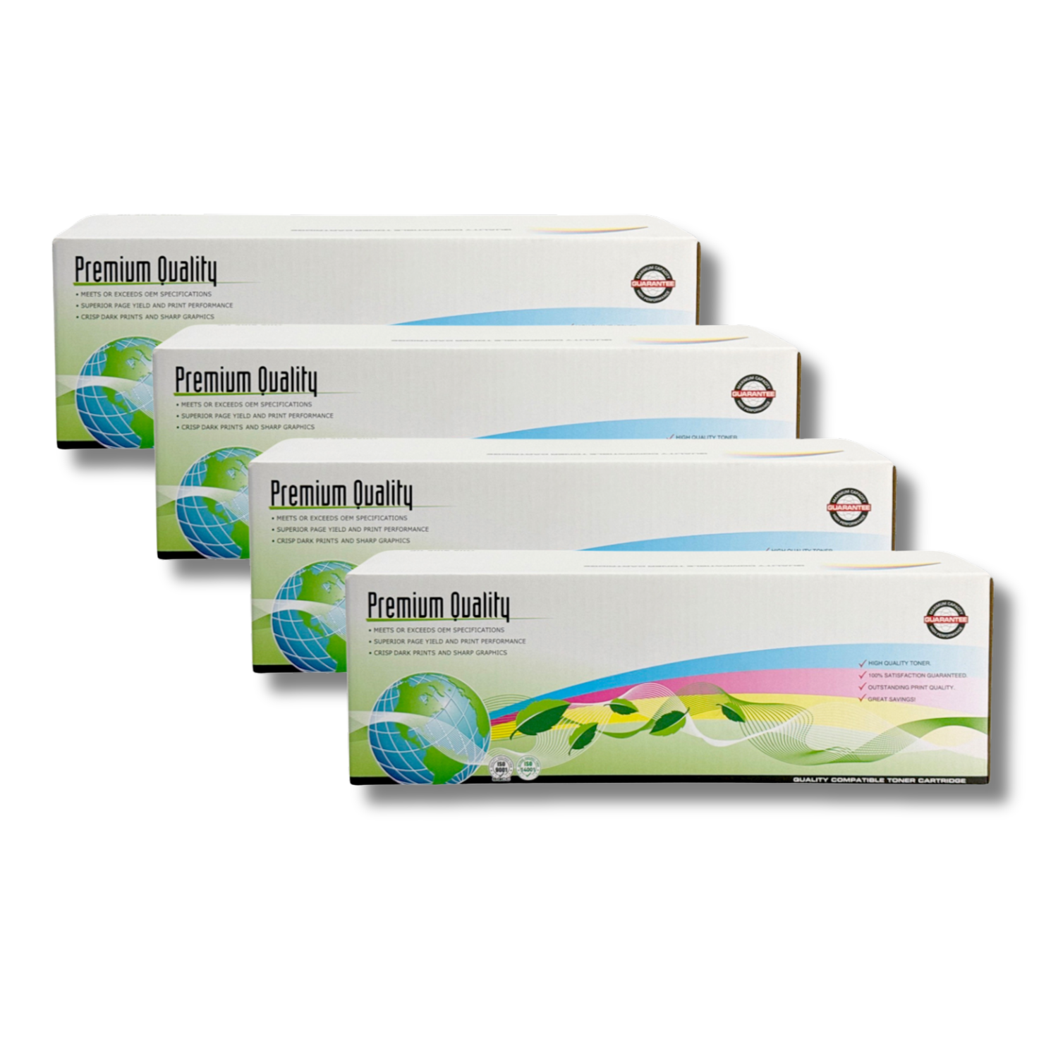 Compatible HP 202X High Yield Laser Toner Cartridges 4-Pack (Black, Cyan, Magenta, Yellow)